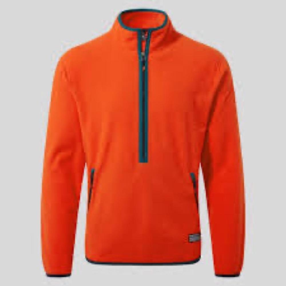 Craghoppers Mens CO2 Renu Half Zip Fleece Macaw Red Small NWOT